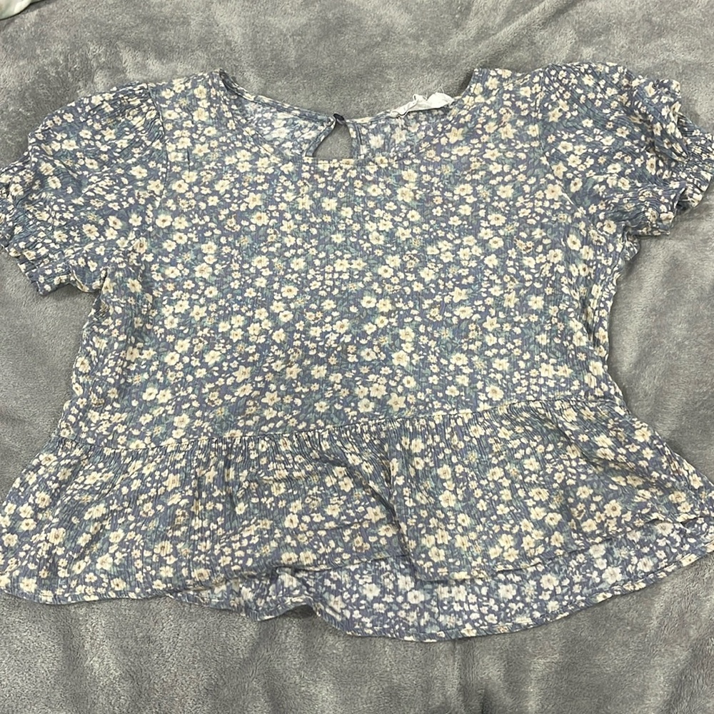 Hippie Rose Ditsy Floral Cropped Blouse